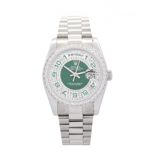 Rolex Day-Date Green and Silver Dial 118346