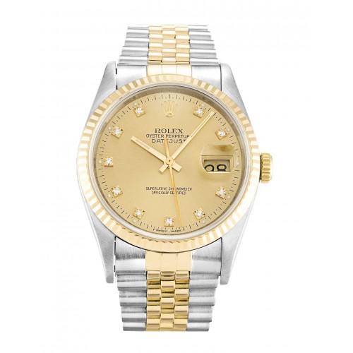Rolex Datejust Champagne Diamond Dial 16233