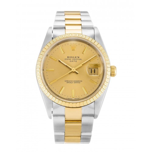 Rolex Oyster Perpetual Date 34mm Champagne 15223