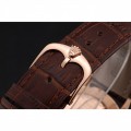 Rolex Cellini Time Gold Case White Dial Brown Leather Bracelet 622655