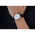 Rolex Cellini Time Gold Case White Dial Brown Leather Bracelet 622655
