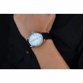 Rolex Cellini Time Silver Case White Dial Black Leather Bracelet 622653