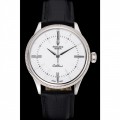 Rolex Cellini Time Silver Case White Dial Black Leather Bracelet 622653