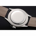 Rolex Cellini Time Silver Case White Dial Black Leather Bracelet 622653