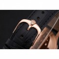 Rolex Cellini Time Rose Gold Case Black Dial Black Leather Bracelet 622656