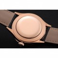 Rolex Cellini Time Rose Gold Case Black Dial Black Leather Bracelet 622656