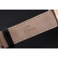 Rolex Cellini Time Rose Gold Case Black Dial Black Leather Bracelet 622656