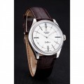 Rolex Cellini White Dial Stainless Steel Case Brown Leather Strap 622839