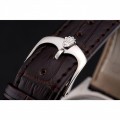Rolex Cellini White Dial Stainless Steel Case Brown Leather Strap 622839