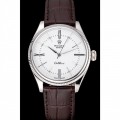 Rolex Cellini White Dial Stainless Steel Case Brown Leather Strap 622839