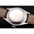 Rolex Cellini White Dial Stainless Steel Case Brown Leather Strap 622839