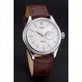 Rolex Cellini White Dial Stainless Steel Case Brown Leather Bracelet 622723