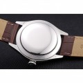Rolex Cellini White Dial Stainless Steel Case Brown Leather Bracelet 622723