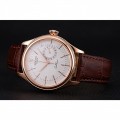 Rolex Cellini White Rose Dial Gold Case Brown Leather Bracelet 622725