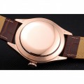 Rolex Cellini White Rose Dial Gold Case Brown Leather Bracelet 622725