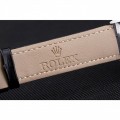 Rolex Cellini Black Dial Stainless Steel Case Black Leather Strap