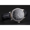 Rolex Cellini Black Dial Stainless Steel Case Black Leather Strap