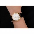 Rolex Cellini Date White Dial Gold Case Black Leather Strap