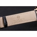 Rolex Cellini Black Dial Rose Gold Case Black Leather Strap