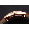 Rolex Cellini White Dial Roman Numerals Rose Gold Case Light Brown Leather Strap