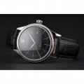 Rolex Cellini Date Black Dial Stainless Steel Case Black Leather Strap
