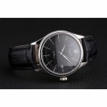 Rolex Cellini Date Black Dial Stainless Steel Case Black Leather Strap