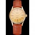 Rolex Cellini Gold Dial Roman Numerals Gold Case Light Brown Leather Strap Rolex Cellini Gold Dial Roman Numerals Gold Case Light Brown Leather Strap