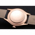 Rolex Cellini Date Black Dial Rose Gold Markings Rose Gold Case Black Leather Strap
