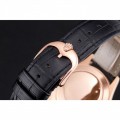 Rolex Cellini Date Black Dial Rose Gold Markings Rose Gold Case Black Leather Strap