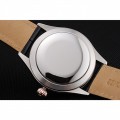 Rolex Cellini Blue Dial Gold Bezel Stainless Steel Case Black Leather Strap 622841