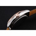 Rolex Cellini Blue Dial Gold Bezel Stainless Steel Case Black Leather Strap 622841