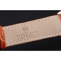 Rolex Cellini White Dial Rose Gold Case Brown Leather Strap