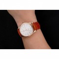 Rolex Cellini White Dial Rose Gold Case Brown Leather Strap