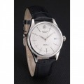 Rolex Cellini Date White Dial Stainless Steel Case Black Leather Strap