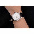 Rolex Cellini Date White Dial Stainless Steel Case Black Leather Strap