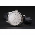 Rolex Cellini Date White Dial Stainless Steel Case Black Leather Strap