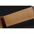 Rolex Cellini Gold Dial And Bezel Stainless Steel Case Brown Leather Strap 622840