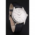 Rolex Cellini White Guilloche Dial Stainless Steel Case Black Leather Strap