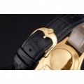 Rolex Cellini Black Dial Gold Case Black Leather Strap