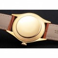 Rolex Cellini Gold Dial And Markings Gold Case Light Brown Leather Strap