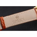 Rolex Cellini Gold Dial And Markings Gold Case Light Brown Leather Strap