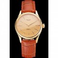Rolex Cellini Gold Dial And Markings Gold Case Light Brown Leather Strap