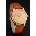 Rolex Cellini Gold Dial And Markings Gold Case Light Brown Leather Strap