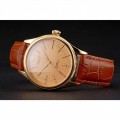 Rolex Cellini Gold Dial And Markings Gold Case Light Brown Leather Strap