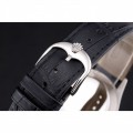 Rolex Cellini Black Dial Steel Case Black Leather Strap