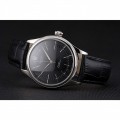 Rolex Cellini Black Dial Steel Case Black Leather Strap