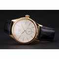 Rolex Cellini White Dial Gold Case Black Leather Strap