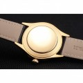 Rolex Cellini White Dial Gold Case Black Leather Strap