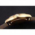 Rolex Cellini White Dial Gold Case Black Leather Strap