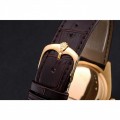 Rolex Cellini White Dial Gold Case Brown Leather Strap 622833